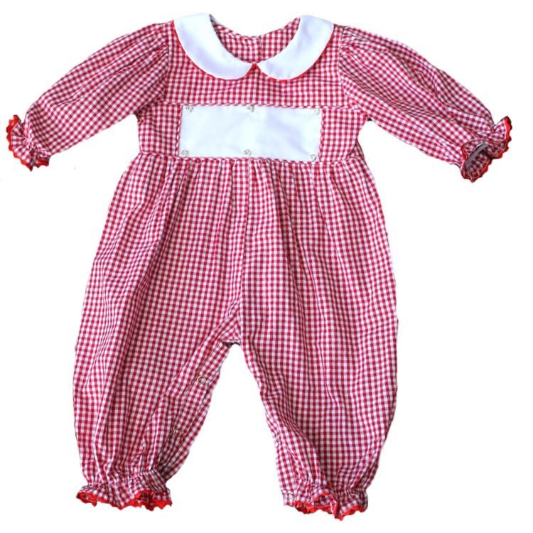 Swap-A-Smock Red Gingham Long Bubble - Smocked South